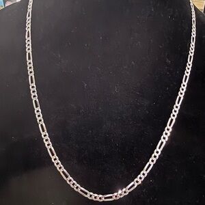 925 Sterling Silver Figaro Chain Necklace - 22”